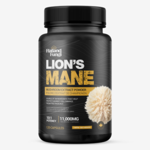 Flatland Fungi Lions Mane extract capsules - front website